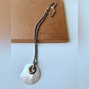 Vintage retired sterling silver and mother of pearl necklace